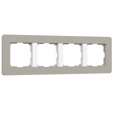 Рамка из поликарбоната на 4 поста Split дымчатый/белый, soft-touch W0043067 &mdash; Multielectrika