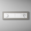 Рамка из поликарбоната на 4 поста Split дымчатый/белый, soft-touch W0043067 фото 6 &mdash; Multielectrika