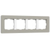 Рамка из поликарбоната на 4 поста Split дымчатый/белый, soft-touch W0043067 фото 1 &mdash; Multielectrika