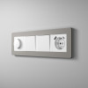 Рамка из поликарбоната на 4 поста Split дымчатый/белый, soft-touch W0043067 фото 7 &mdash; Multielectrika