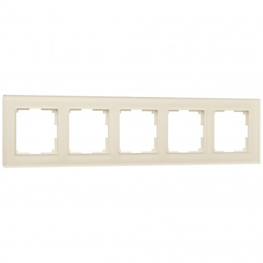 Рамка из стекла на 5 постов Favorit молочный W0051141 — Multielectrika