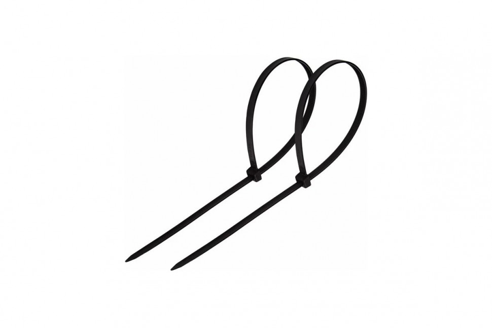 Стяжка кабельная нейлоновая Rexant 250x4,8мм, черная (100 шт/уп) фото 1 — Multielectrika