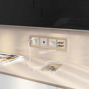 Акустическая розетка (перламутровый рифленый) WL13-AUDIOx4 — Multielectrika