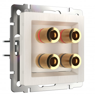 Акустическая розетка (перламутровый рифленый) WL13-AUDIOx4 &mdash; Multielectrika