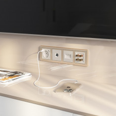 Акустическая розетка (перламутровый рифленый) WL13-AUDIOx4 &mdash; Multielectrika