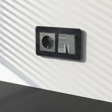 Выключатель двухклавишный с подсветкой (графит акрил) W1120144 &mdash; Multielectrika