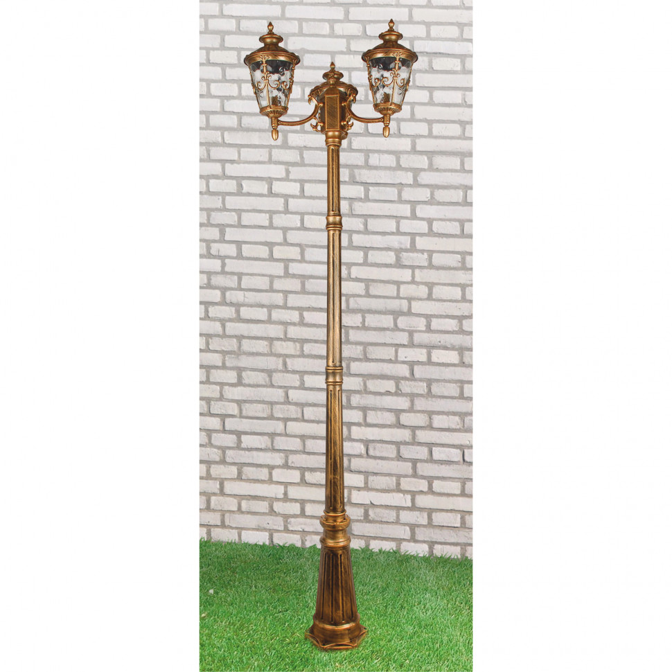 Diadema F/3 черное золото уличный трехрожковый светильник на столбе IP44 GLYF-8046F/3 фото 1 &mdash; Multielectrika