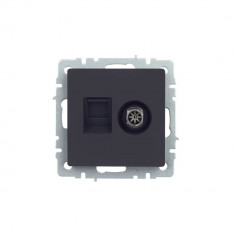 Розетка двойная TV+RJ45 кат.5E IEK Brite РТВ/РК12-БрГ графит &mdash; Multielectrika