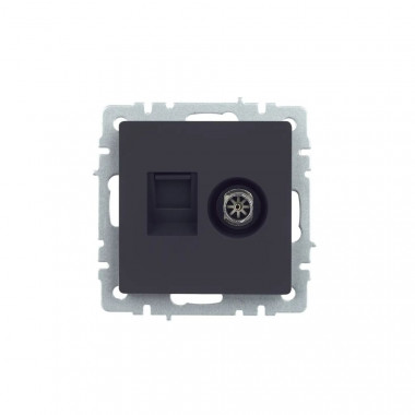 Розетка двойная TV+RJ45 кат.5E IEK Brite РТВ/РК12-БрГ графит — Multielectrika