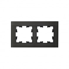 Рамка на 2 поста IEK Brite РУ-2-2-БрД стекло дымчатый &mdash; Multielectrika