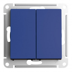 Выключатель двухклавишный Systeme Electric AtlasDesign самовозвратный, 10А, аквамарин &mdash; Multielectrika