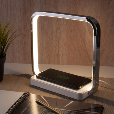 Светодиодная настольная лампа с беспроводной зарядкой QI 80502/1 хром — Multielectrika