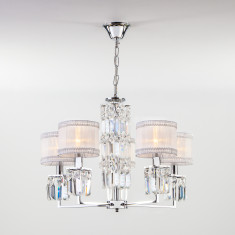 Подвесная люстра с абажурами 10099/5 хром &mdash; Multielectrika