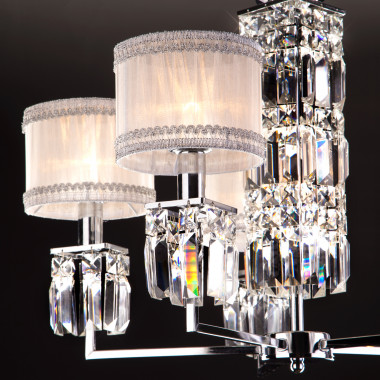 Подвесная люстра с абажурами 10099/5 хром — Multielectrika