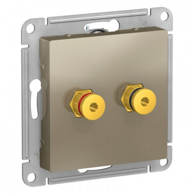 Аудиорозетка Schneider Electric Atlas Design двухместная, шампань — Multielectrika