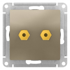 Аудиорозетка Schneider Electric Atlas Design двухместная, шампань &mdash; Multielectrika