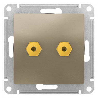 Аудиорозетка Schneider Electric Atlas Design двухместная, шампань — Multielectrika