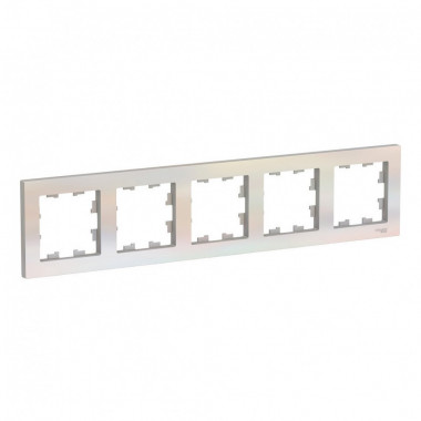 Рамка Schneider Electric Atlas Design на 5 постов, жемчуг — Multielectrika