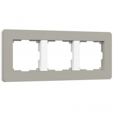 Рамка из поликарбоната на 3 поста Split дымчатый/белый, soft-touch W0033067 &mdash; Multielectrika