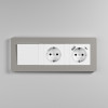 Рамка из поликарбоната на 3 поста Split дымчатый/белый, soft-touch W0033067 фото 5 &mdash; Multielectrika