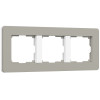 Рамка из поликарбоната на 3 поста Split дымчатый/белый, soft-touch W0033067 фото 1 &mdash; Multielectrika