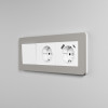 Рамка из поликарбоната на 3 поста Split дымчатый/белый, soft-touch W0033067 фото 6 &mdash; Multielectrika