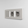 Рамка из поликарбоната на 3 поста Split дымчатый/белый, soft-touch W0033067 фото 8 &mdash; Multielectrika