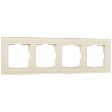 Рамка из стекла на 4 поста Favorit молочный W0041141 — Multielectrika