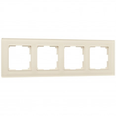 Рамка из стекла на 4 поста Favorit молочный W0041141 &mdash; Multielectrika