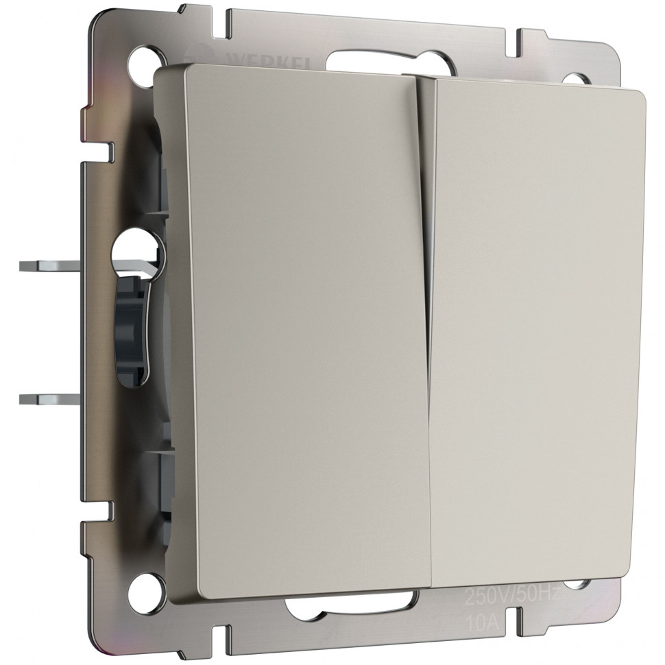 Выключатель двухклавишный проходной (дымчатый) W1222004 фото 1 &mdash; Multielectrika