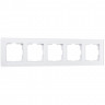 Рамка из стекла на 5 постов Favorit белый матовый W0051105