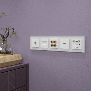 Рамка из стекла на 5 постов Favorit белый матовый W0051105 &mdash; Multielectrika