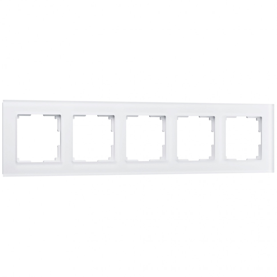 Рамка из стекла на 5 постов Favorit белый матовый W0051105 фото 1 &mdash; Multielectrika