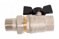Кран Американка Bugatti Н/В Ду-20 /3/4" Бабочка черная OREGON 03220075 03220032 &mdash; Multielectrika