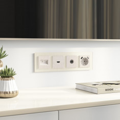 Накладка для розетки HDMI (перламутровый рифленый) WL13-HDMI-CP &mdash; Multielectrika