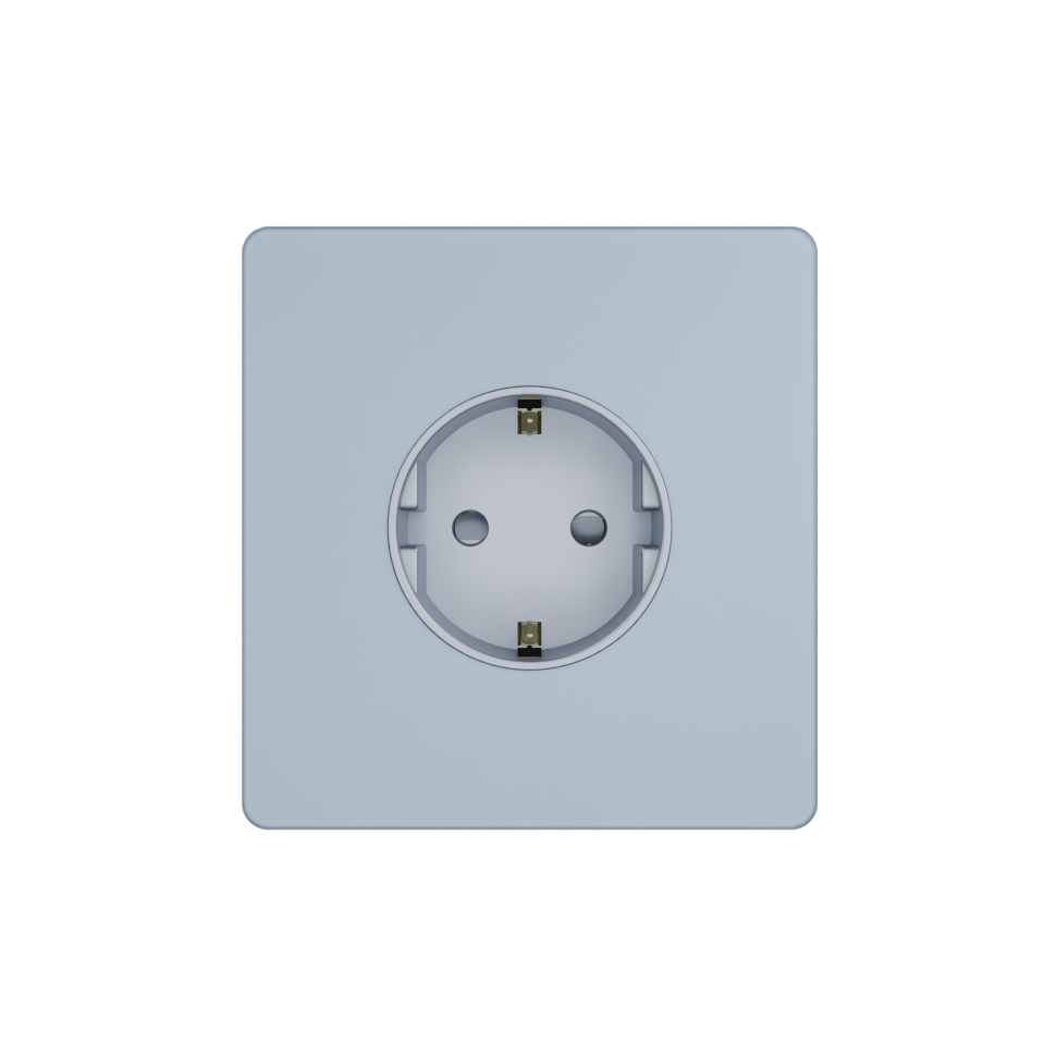 Systeme Infinity, Розетка 2К+З (250В, 16А, защитные шторки), FSE001145, Стальное небо фото 1 &mdash; Multielectrika