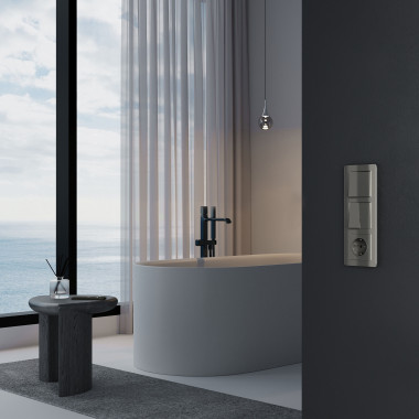 Выключатель двухклавишный (графит акрил) W1120044 — Multielectrika