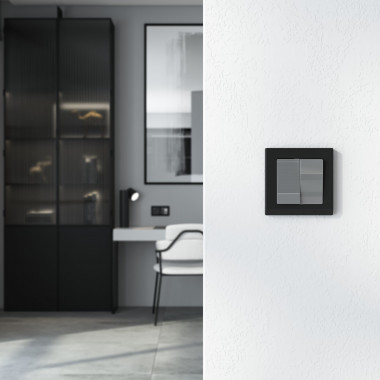 Выключатель двухклавишный (графит акрил) W1120044 &mdash; Multielectrika