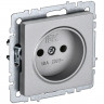 Розетка без заземления без защитных шторок 10А IEK Brite РС10-1-0-БрА алюминий