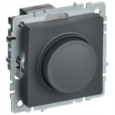 Светорегулятор поворотно-нажимной 600Вт IEK Brite СС10-1-0-БрГ графит &mdash; Multielectrika