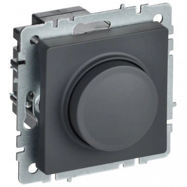 Светорегулятор поворотно-нажимной 600Вт IEK Brite СС10-1-0-БрГ графит — Multielectrika