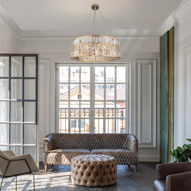 Умный подвесной светильник с хрусталем 10125/8 золото/прозрачный хрусталь Strotskis Smart (10116/8) — Multielectrika