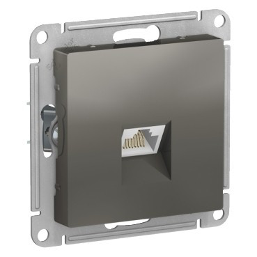 Розетка Schneider Electric Atlas Design RJ-45 кат. 6a, сталь — Multielectrika