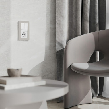 Рамка из поликарбоната на 2 поста Split дымчатый/белый, soft-touch W0023067 — Multielectrika