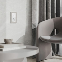 Рамка из поликарбоната на 2 поста Split дымчатый/белый, soft-touch W0023067 &mdash; Multielectrika