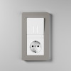 Рамка из поликарбоната на 2 поста Split дымчатый/белый, soft-touch W0023067 фото 4 &mdash; Multielectrika