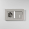 Рамка из поликарбоната на 2 поста Split дымчатый/белый, soft-touch W0023067 фото 6 &mdash; Multielectrika