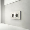 Рамка из поликарбоната на 2 поста Split дымчатый/белый, soft-touch W0023067 фото 3 &mdash; Multielectrika