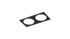 Рамка двойная для серии COMBO 1 квадратная, черная, COMBO-1S2-BL &mdash; Multielectrika