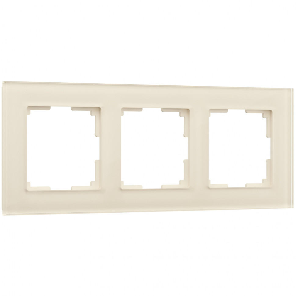 Рамка из стекла на 3 поста Favorit молочный W0031141 фото 1 — Multielectrika
